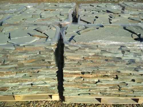 Плитняк златолит зелёный для цоколя, отмостки купить в Губахе